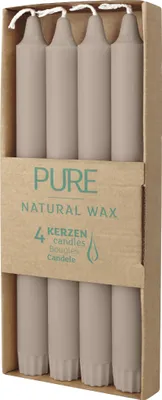 Produktbild von 100% PURE, NATURAL WAX, Stabkerze, Sand, WENZEL, 250/23 mm, Brenndauer ca. 10h, 100% plastikfreie Verpackung