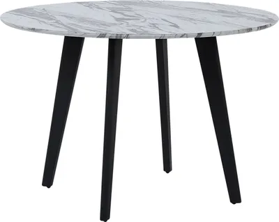 Zdjęcie produktu dla BELIANI Stół do jadalni okrągły 110 cm efekt marmuru czarne metalowe nóżki elegancki prosty jadalnia kuchnia