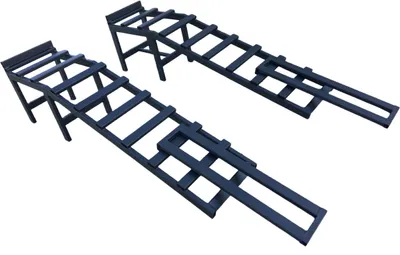 Produktbild von MajdTech 2 x Auffahrrampe 4000 kg mit Verlängerung, 330 mm Hoch, 280 mm Breit, Kfz Rampe Hebeplattform Auffahrbock Hebebühne, Pkw, SUV, 4x4, Van