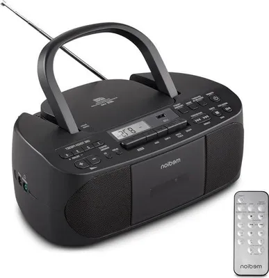 Image de Radio stéréo avec lecteur CD Cassette USB AUX Entrée audio Lecture MP3 Radio FM PLL 40 mémoires de stations Télécommande Noir Lecteur de cassettes