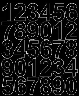 Immagine prodotto di Adesivi numerici autoadesivi, 4,5 cm, nero opaco.