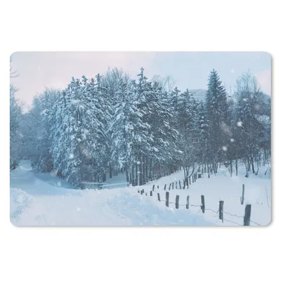 Produktbild von MuchoWow® Schreibtischunterlage Wald - Schnee - Winter 60x40 cm - XXL Mauspad - Großes Mauspad