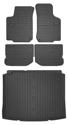 Zdjęcie produktu dla Dywaniki gumowe + mata bagażnika do Volkswagen Golf IV 1997-2003 (hatchback) – czarne, dopasowane – Wielganizator SolidPRO