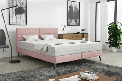 Produktbild von Polsterbett Doppelbett BERGAMO 120x200cm Komplettset Stoff Gemma Rosa