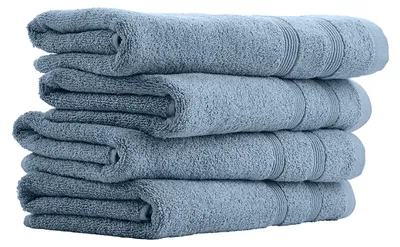 Produktbild von Uncover by SCHIESSER Handtuch Brooklyn | 4er-Set | 100% Baumwolle | schlichte Streifenbordüre | Weich und saugstark | 50x100 cm | Hellblau