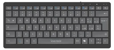 Image de Vultech KEY-601WBT, Mini, sans fil, USB + RF + Bluetooth, touches à ciseaux, clavier QWERTY, noir