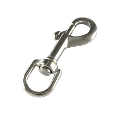 Produktbild von Karabinerhaken mit Wirbel 90mm Edelstahl / A4 Wirbelkarabiner