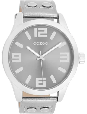 Produktbild von Oozoo Armbanduhr silber Leder Timepieces Damen Analog-Quarzuhr UOC1082A