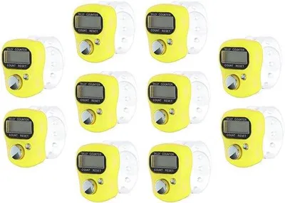 Image de 5 mini-compteurs numériques à doigt pour le golf et le sport (jaune)