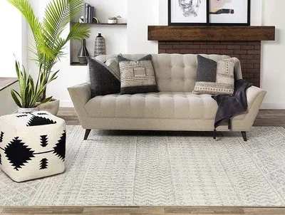 Produktbild von Famanu Teppich Geometrisches Design - Skandinavischer Stil - 120 x 170 cm - Grau