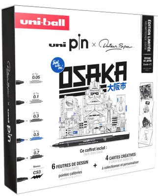 Productafbeelding van uni-ball Fineliner PIN "OSAKA" creatieve set, 6 stuks
