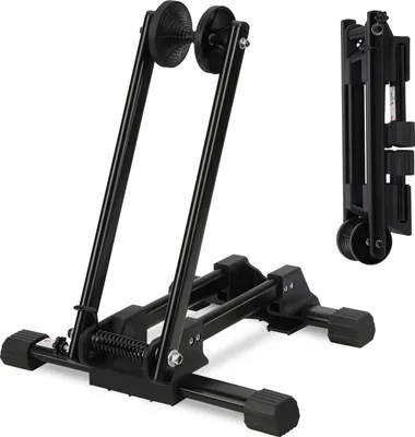 Obrázek produktu pro TolleTour 1 x stojan na kolo - pro přední nebo zadní kolo, karbonová ocel, černý, skládací