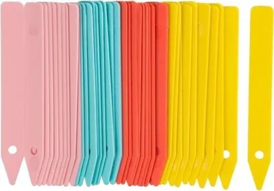 Image de Étiquettes à Piquer Nature, 10 cm, Couleurs Vives (Bleu, Jaune, Rose, Rouge), Lot de 40, Jardinage