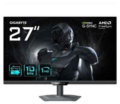 Produktbild von Gigabyte G27UP Gaming Monitor Flat, 68,4 cm (27"), 3.840x 2.160 UHD, 1ms, neig-, schwenk-, höhenverstellbar, Pivot, HDMI, DP, USB