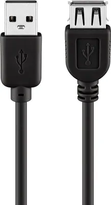 Produktbild von goobay USB 2.0 Hi-Speed Verlängerungskabel schwarz 0,6 m