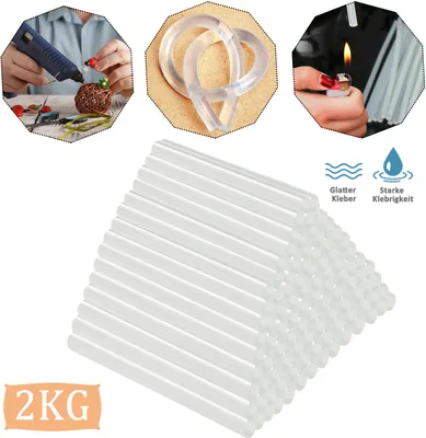 Produktbild von XMTECH 2KG Klebesticks Heißkleber Heißklebesticks 11x200mm Transparent Klebestifte Heißklebestifte für handelsübliche Heißklebepistolen
