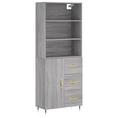 Image de Buffet haut Sonoma gris 69,5x34x180 cm Bois d'ingénierie