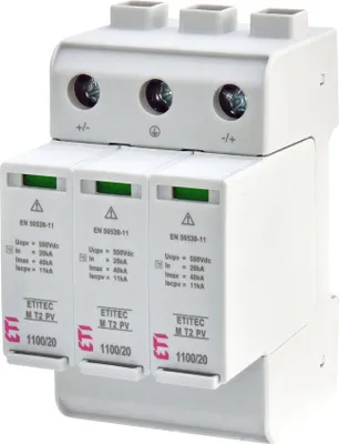 Immagine prodotto di Scaricatore di sovratensione ETITEC M T2 PV 1100/20 Y ETI 002440515