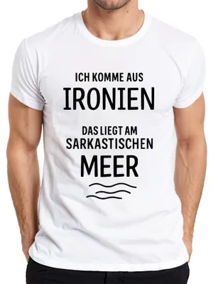 Obrázek produktu pro I come from irony sarcastic sea sarcasm humor gift pánské tričko, bílé, S