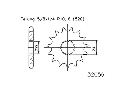 Produktbild von Esjot Kettenrad 520 15z Standard