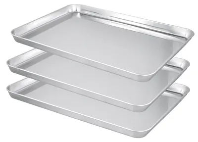 Backblech-Set 3-tlg., Edelstahl, 40,5 x 30,5 cm, Antihaft, spülmaschinengeeignet