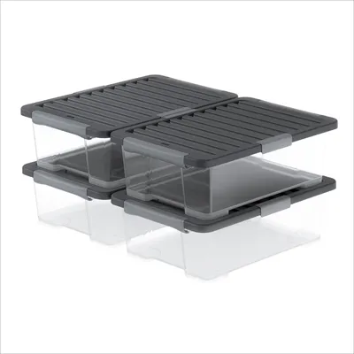 Produktbild von Rotho Core Pro Aufbewahrungsbox mit Deckel 30 L luftdicht 4er-Set stapelbar