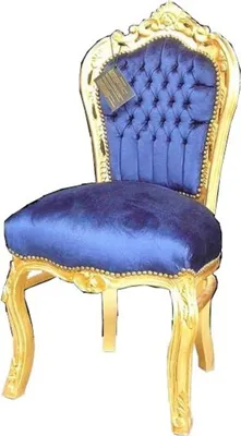 Produktbild von Casa Padrino Barock Esszimmer Stuhl Royalblau / Gold