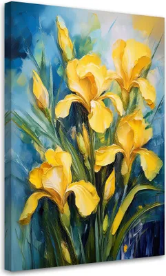 Produktbild von Leinwandbild Gelbe Schwertlilie Nautra-Blume 40x60 Feeby Gelb bild für die wand bereit zum aufhängen