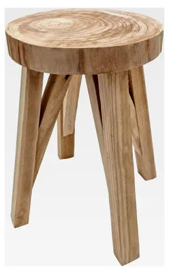 Produktbild von Sitzhocker aus Massivholz, belastbar bis 120 kg - 40 x 28 cm - Naturholz Blumenhocker - Kinderhocker Fußhocker Beistelltisch