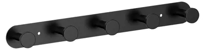 Immagine prodotto di Ganci appendiabiti da parete in acciaio inossidabile nero, con 5 ganci, ideali per il bagno, la cucina o la camera da letto