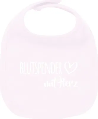 Produktbild von Huuraa Unisex Babylatz Blutspender mit Herz Geschenk Babypink Bio Baumwolle Blutspender Mitbringsel