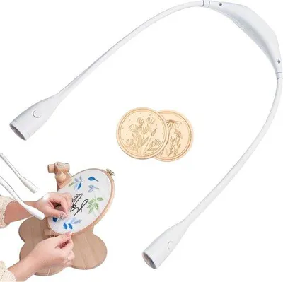 Productafbeelding van LED Neklamp - Leeslamp - Handen Vrij Lezen - 3 Kleurtemperaturen - 1000 mAh Batterij - Zwart
