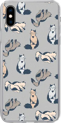 Produktbild von MuchoWow® Handyhülle Schutzhülle Hülle für Telefoonhoesje iPhone Xs Muster - Katze - Herz - Jungen - Mädchen - Kinder - Kind Silikon Softcase Handy Hülle - Handytasche