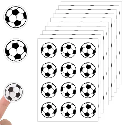 Fußball-Sticker 120 Stück, 3 cm, selbstklebend, schwarz-weiß