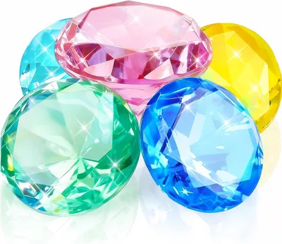 Produktbild von Tauchjuwelen 5 Stück, 6 cm, diamantenförmige Tauchsteine, für Schwimmtraining