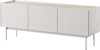 Produktbild von TV-Schrank : Korpus und Front: Kaschmir, Linea-Eiche TOP, 144 x 55 x 37 cm