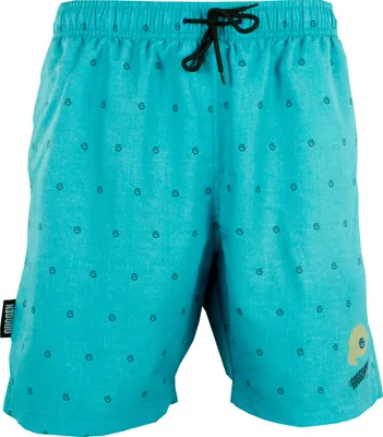Produktbild von GUGGEN MOUNTAIN Badehose für Herren Schnelltrocknende Badeshorts 1605 mit Kordelzug Beachshorts Boardshorts Schwimmhose Männer im GUGGEN Logo Style Grün türkis XXXL
