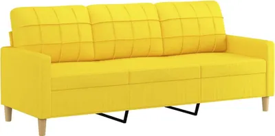 Produktbild von vidaXL 3-Sitzer-Sofa Hellgelb 180 cm Stoff
