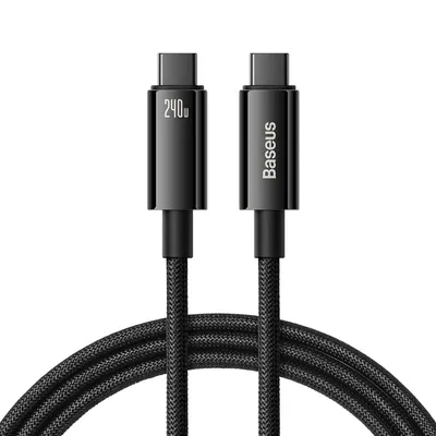 Zdjęcie produktu dla Kabel przewód Tungsten Gold USB-C 480Mb/s 240W 2m czarny