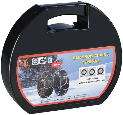 Produktbild von Lescars stabile Schneekette: Schneeketten Größe XL für Reifen 235/55 R16 u.v.m., inkl. Transportbox (Reifenketten, Auto Zubehör, Box)
