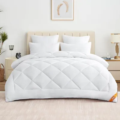 Produktbild von Bettdecke 135x200 cm 4 Jahreszeiten 300GSM Steppdecke Weiche Oberbett