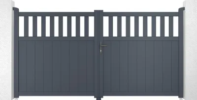 Produktbild von Doppelflügeltor aus Aluminium 3m SANTIS H.160cm grau