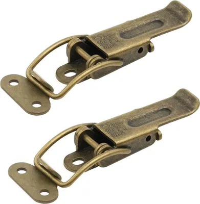 Produktbild von 2 x Spannverschluss Catch #22 brüniert Kniehebelspanner Tischverbinder Tischplattenverbinder Hebelverschluss SOTECH