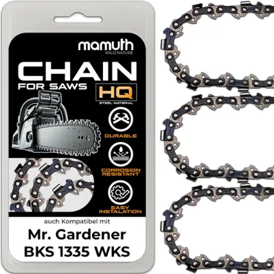 Image de 3x chaîne de tronçonneuse 35cm 1,3mm 3/8" 52 TG pour Mr. Gardener BKS 1335 WKS