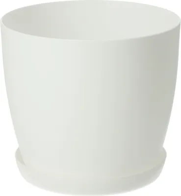 Immagine prodotto di Vaso da fiori KADAX "Agen", fioriera con sottovaso, bianco, 30 cm