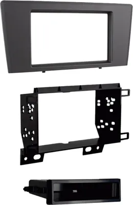 Image de Façade d'autoradio 2 DIN avec vide poche compatible avec Volvo S60/V70/XC70 gris