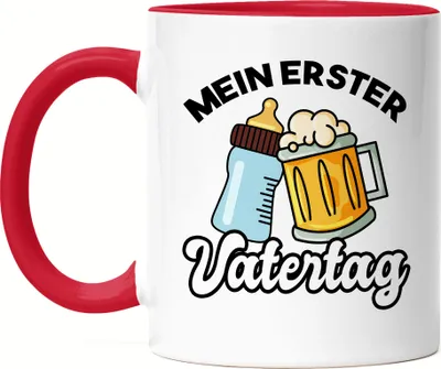 Produktbild von Mein erster Vatertag Tasse Rot 1. Vatertag Herrentag Lustig Spruch Geschenk Papa