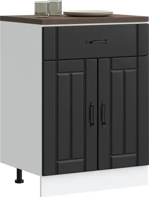 Produktbild von Hochwertig Küchen-Unterschrank Lucca Schwarz Holzwerkstoff 853728