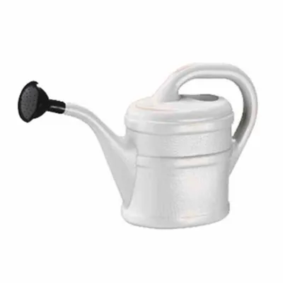 Image de Arrosoir , 2 litres, en plastique blanc, 31x11x20 cm, avec douchette et arceau longitudinal