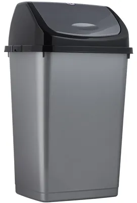 Produktbild von Mülleimer 49 Liter, grau und schwarz, mit Deckel, für Haushalt